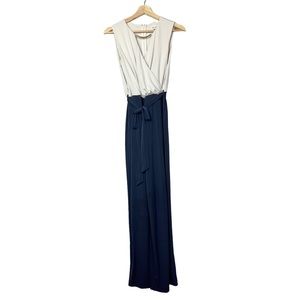 Calvin Klein White and Navy Jumpsuit